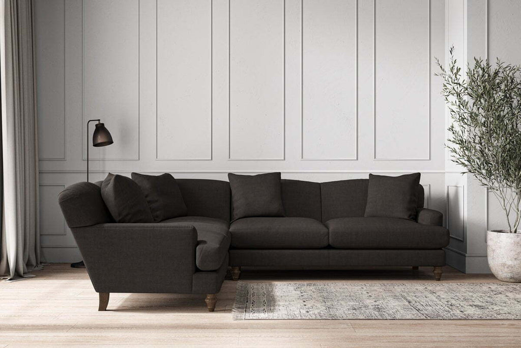 Deni Super Grand Left Hand Corner Sofa - Brera Linen Espresso