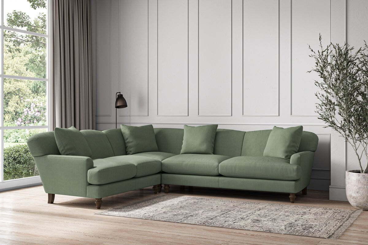 Deni Super Grand Left Hand Corner Sofa - Brera Linen Jade