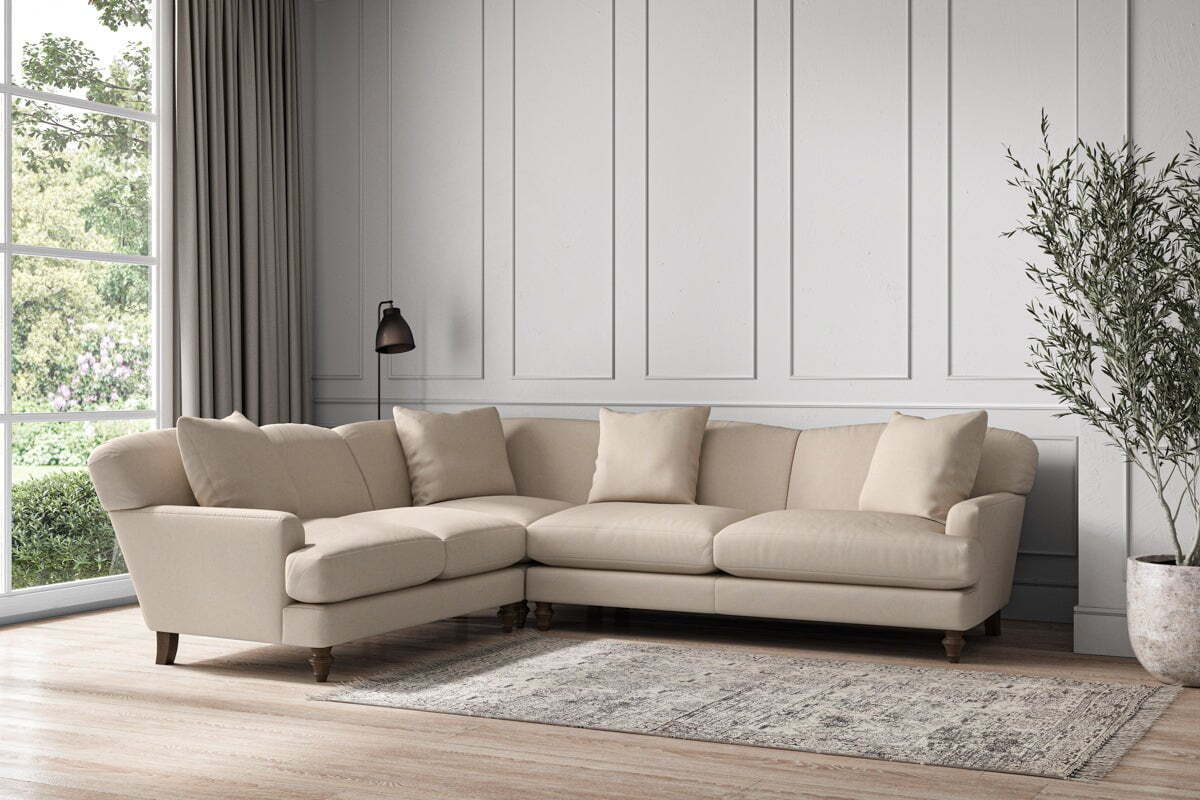 Deni Super Grand Left Hand Corner Sofa - Recycled Cotton Natural
