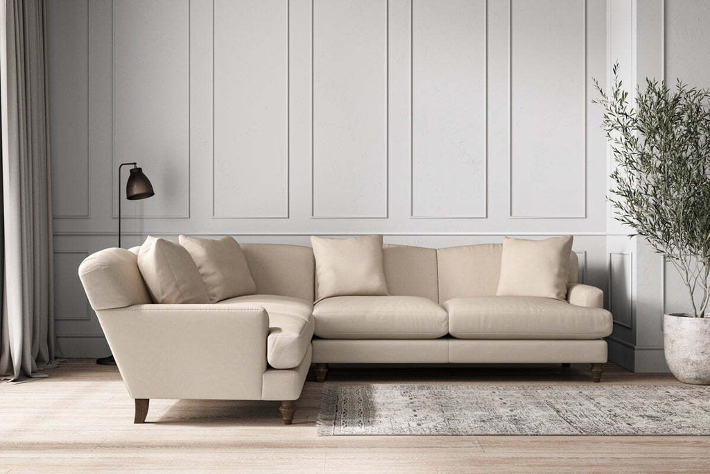 Deni Super Grand Left Hand Corner Sofa - Recycled Cotton Natural