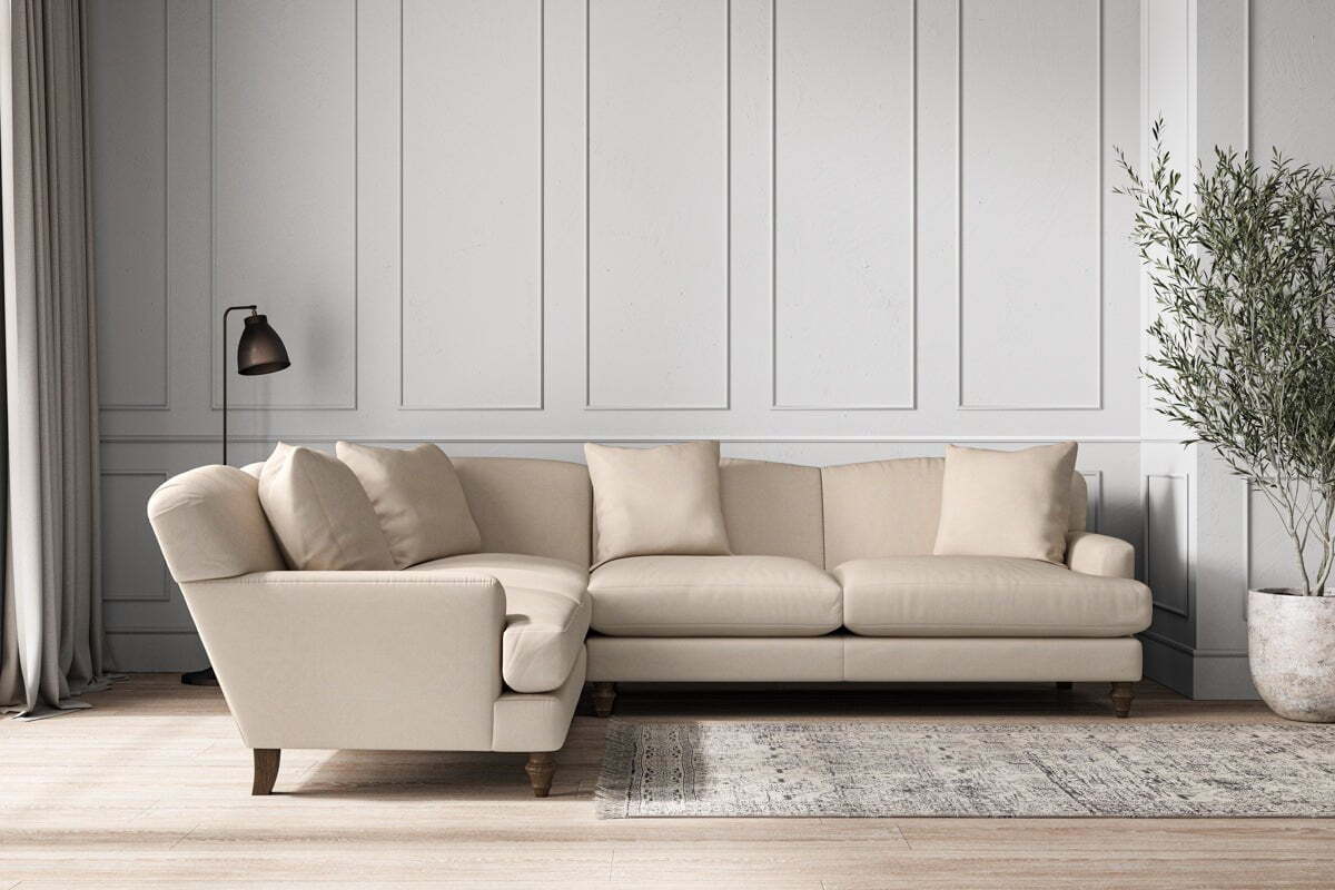 Deni Super Grand Left Hand Corner Sofa - Recycled Cotton Natural