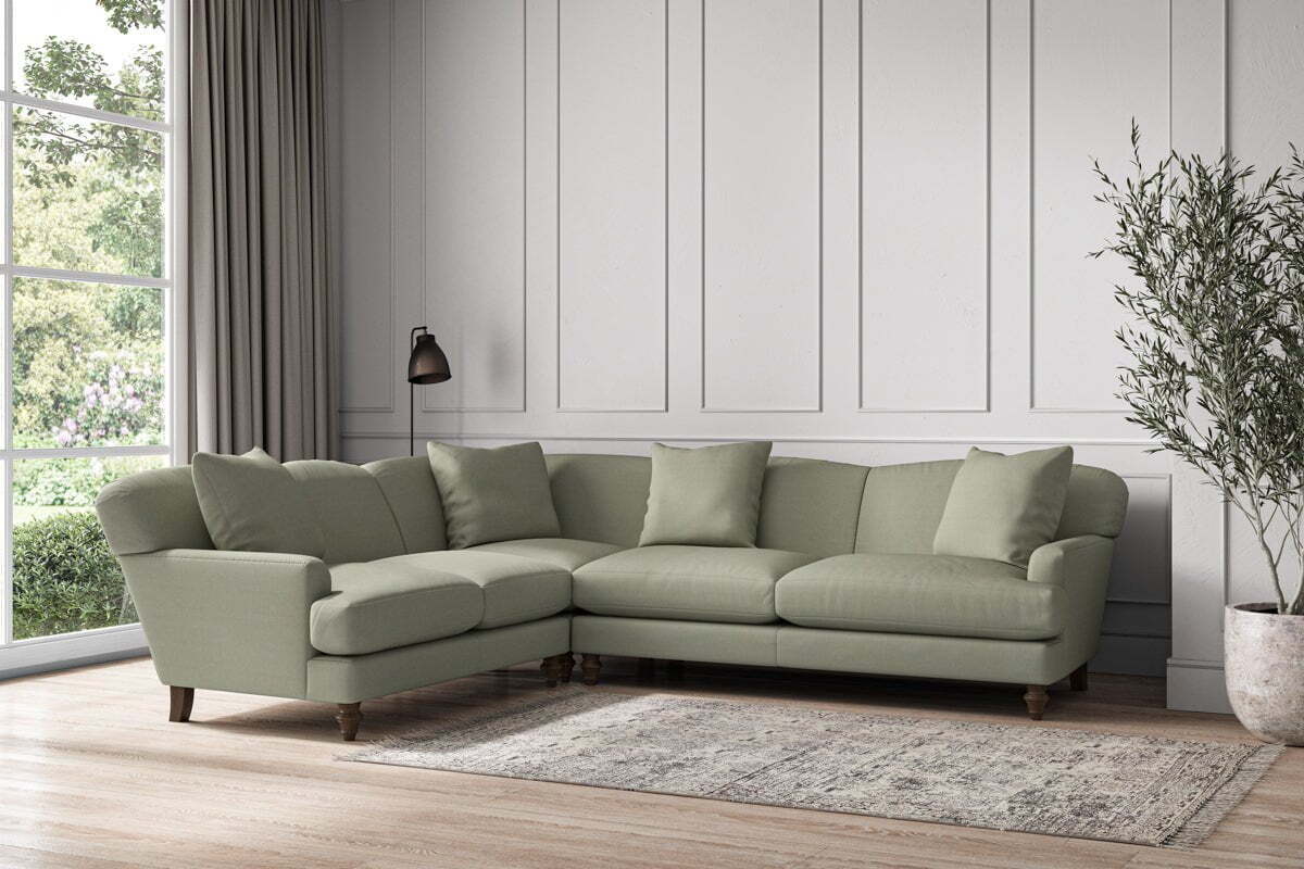 Deni Super Grand Left Hand Corner Sofa - Recycled Cotton Seaspray