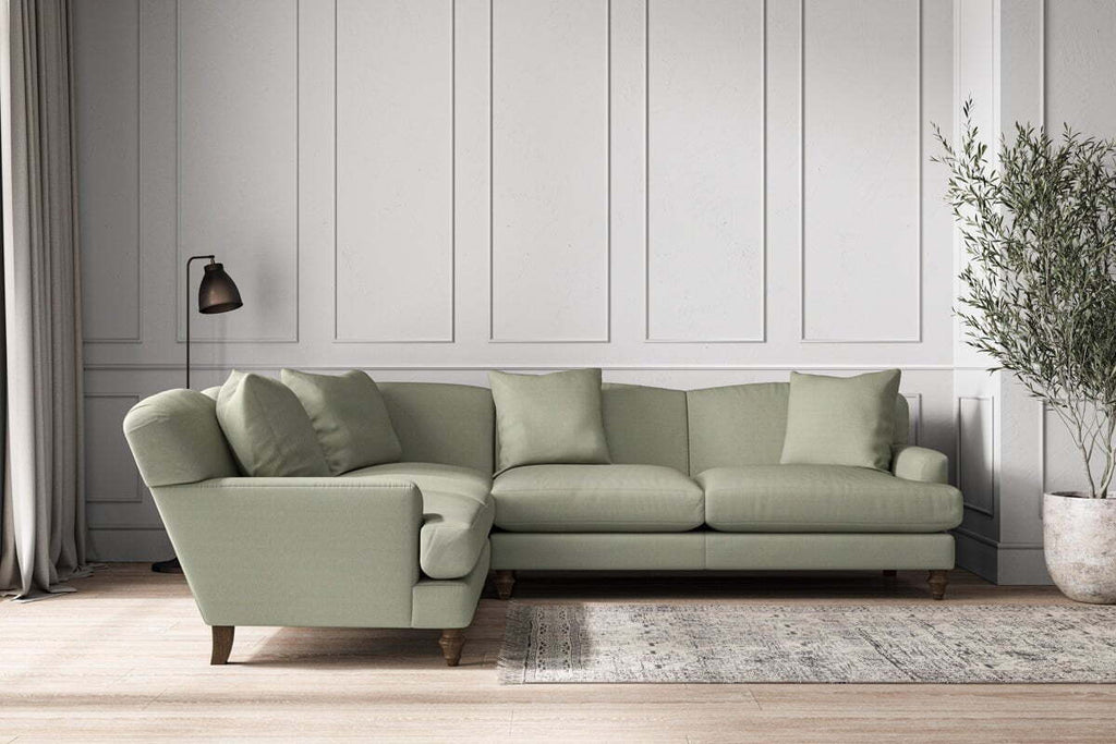 Deni Super Grand Left Hand Corner Sofa - Recycled Cotton Seaspray