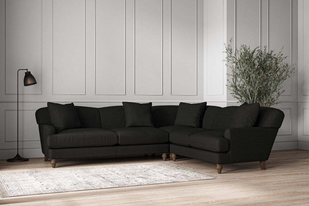 Deni Super Grand Right Hand Corner Sofa - Brera Linen Charcoal