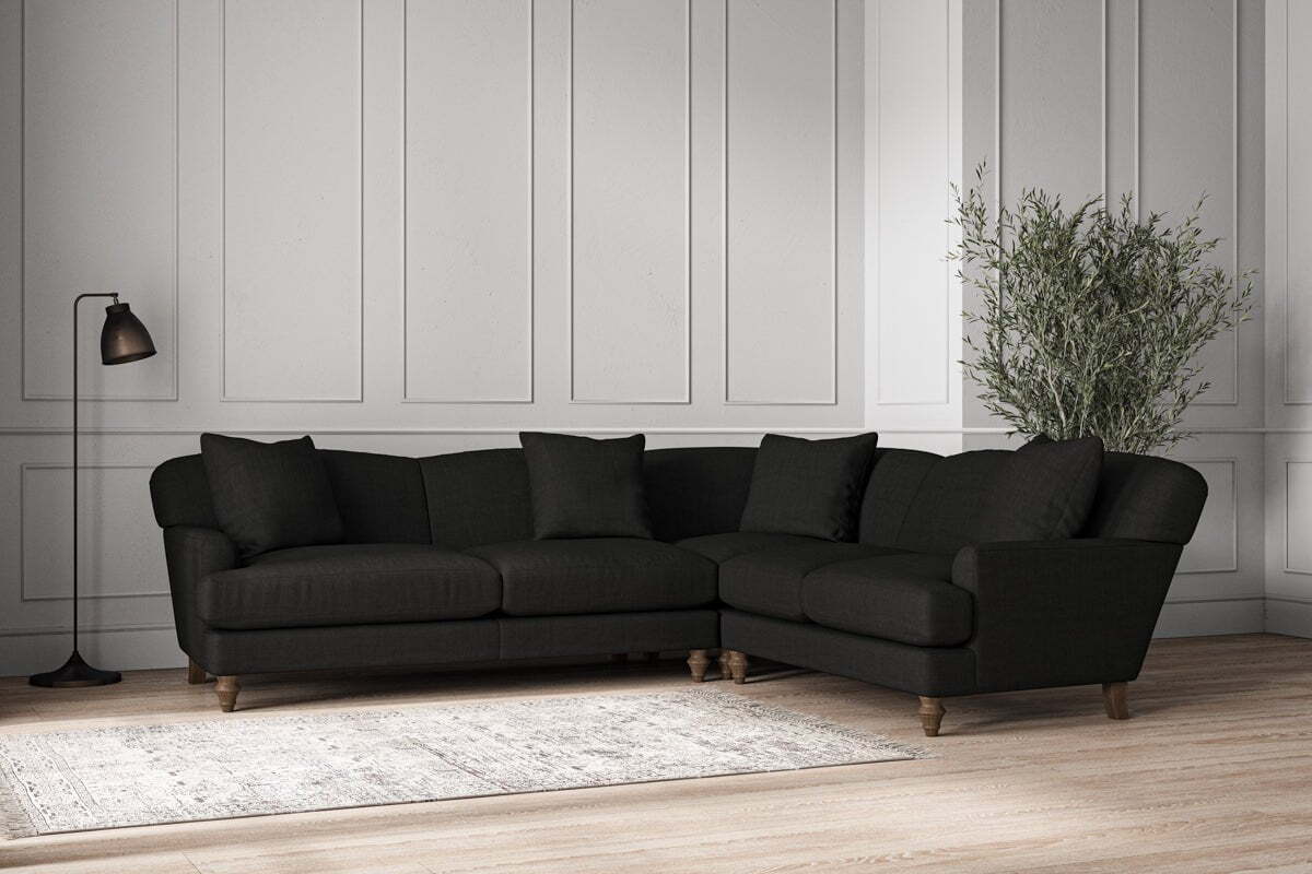 Deni Super Grand Right Hand Corner Sofa - Brera Linen Charcoal