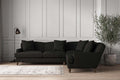 Deni Super Grand Right Hand Corner Sofa - Brera Linen Charcoal