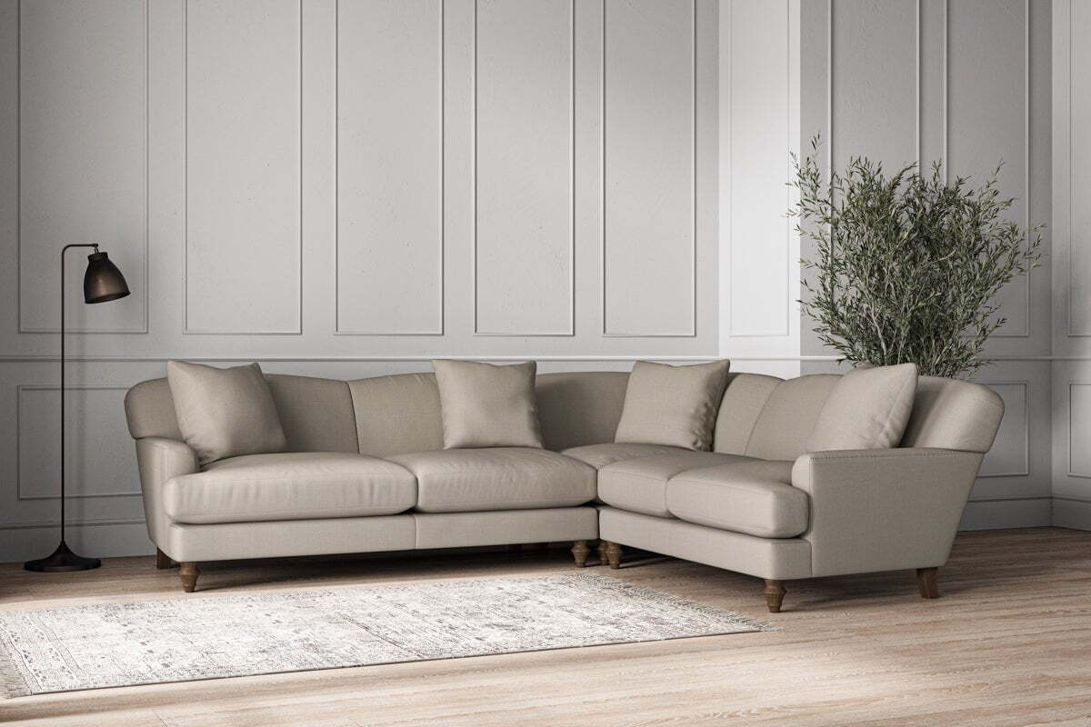 Deni Super Grand Right Hand Corner Sofa - Recycled Cotton Flax