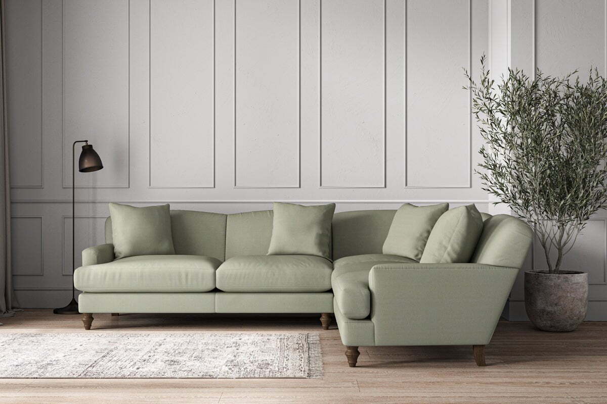 Deni Super Grand Right Hand Corner Sofa - Recycled Cotton Seaspray