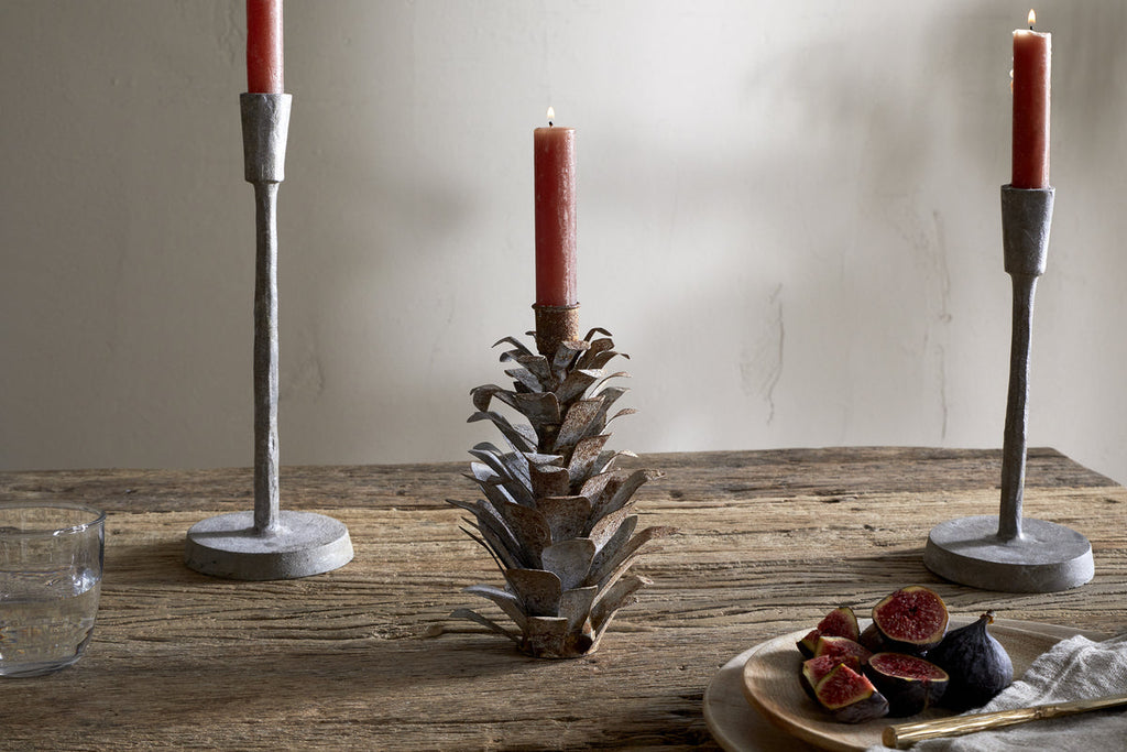 Elagalu Pine Cone Candle Holder - Zinc