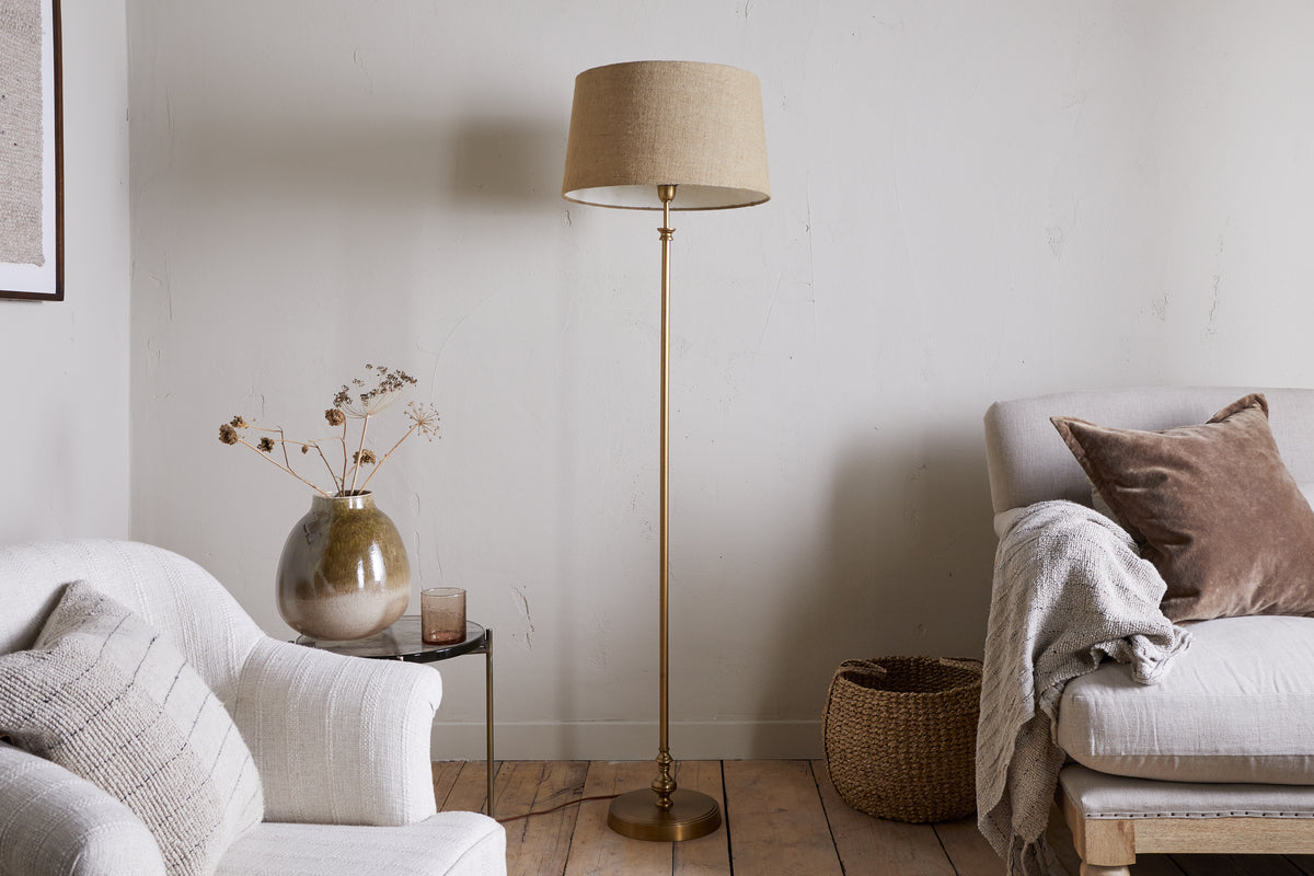Ehadi Antique Floor Lamp Base - Antique Brass