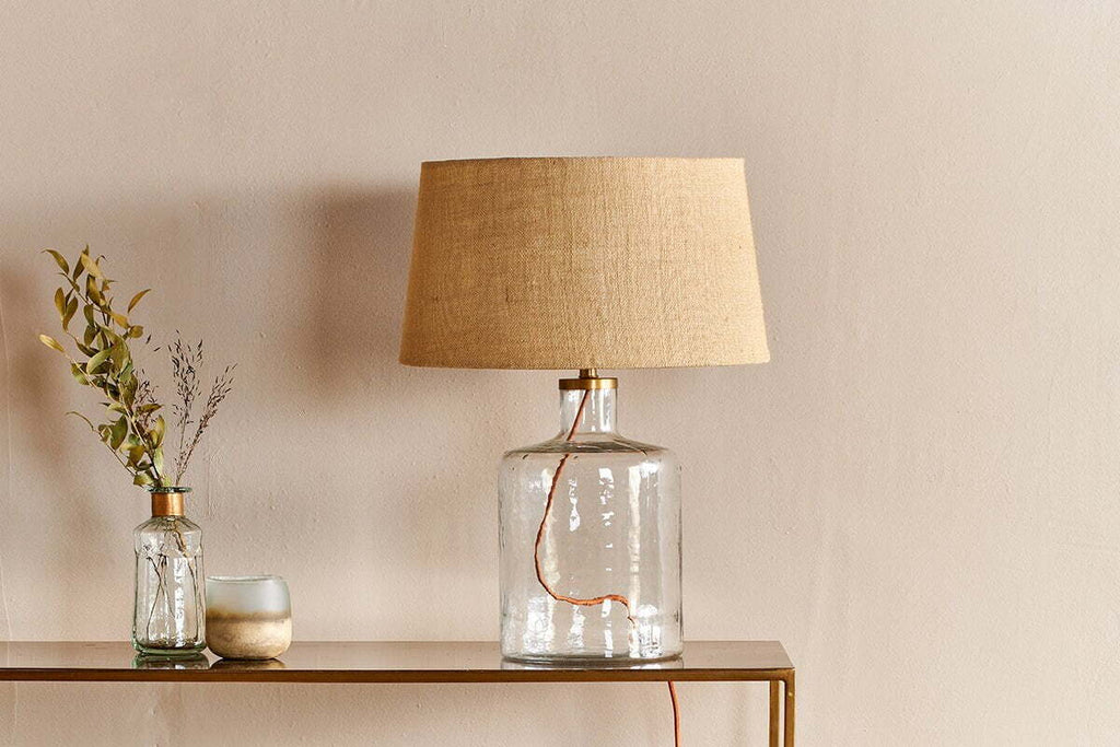 Edina Recycled Glass Table Lamp Base - Clear - Small