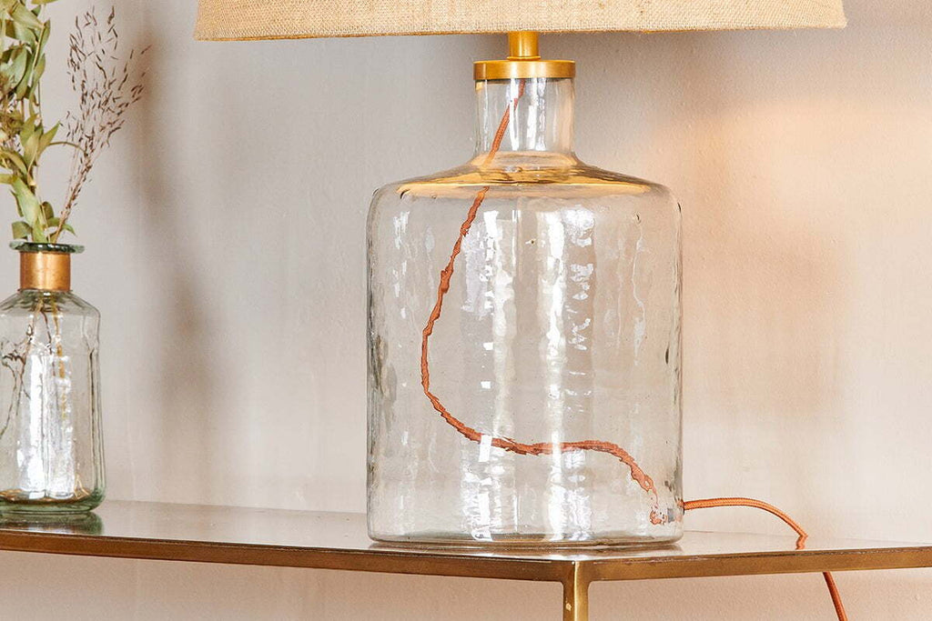 Edina Recycled Glass Table Lamp Base - Clear - Small
