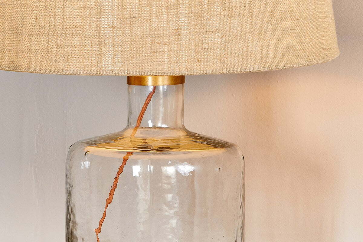 Edina Recycled Glass Table Lamp Base - Clear - Small