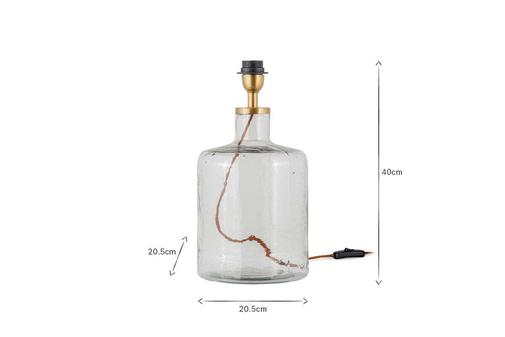 Edina Recycled Glass Table Lamp Base - Clear - Small