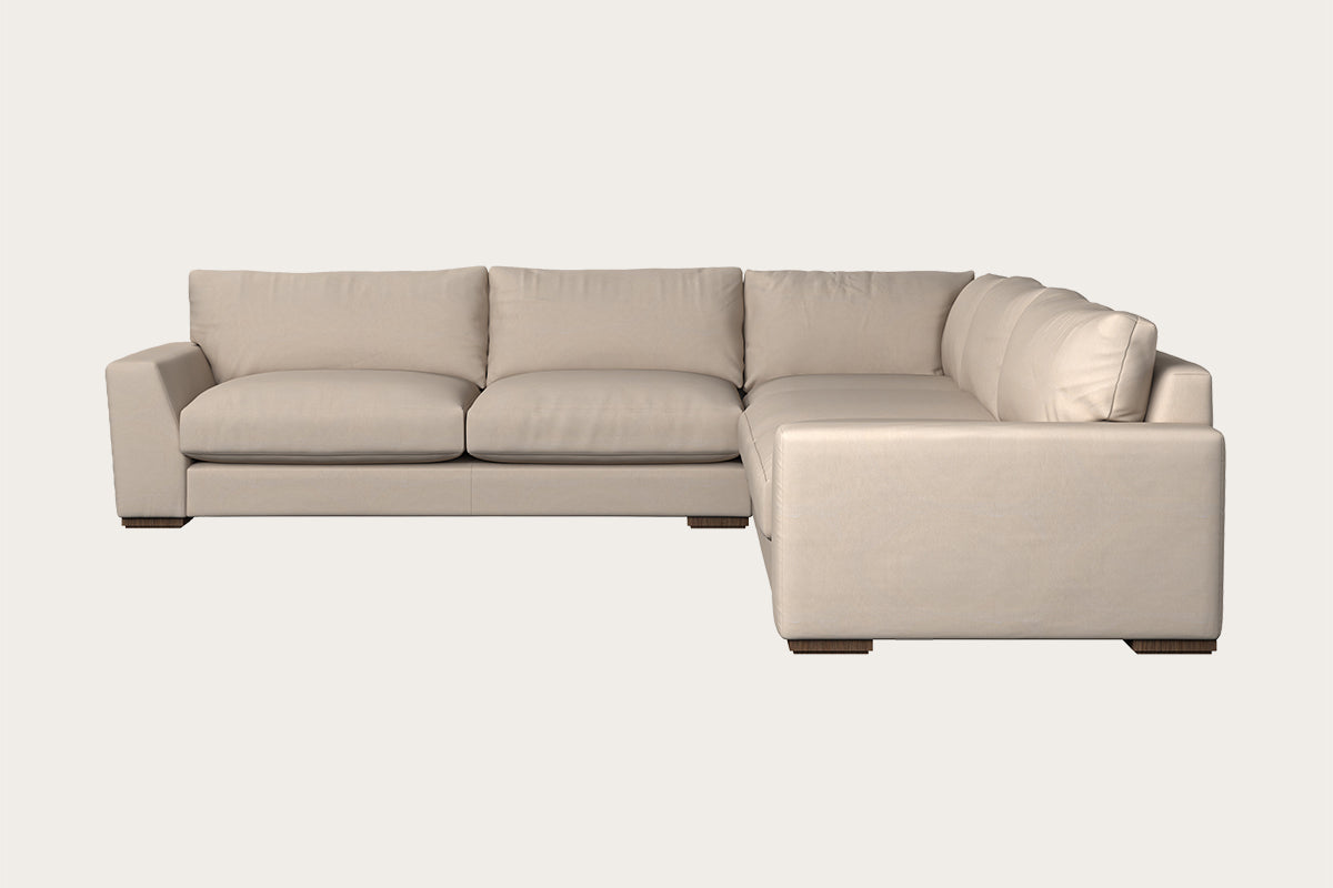 Guddu Large Left Hand Corner Sofa - Brera Linen Indigo