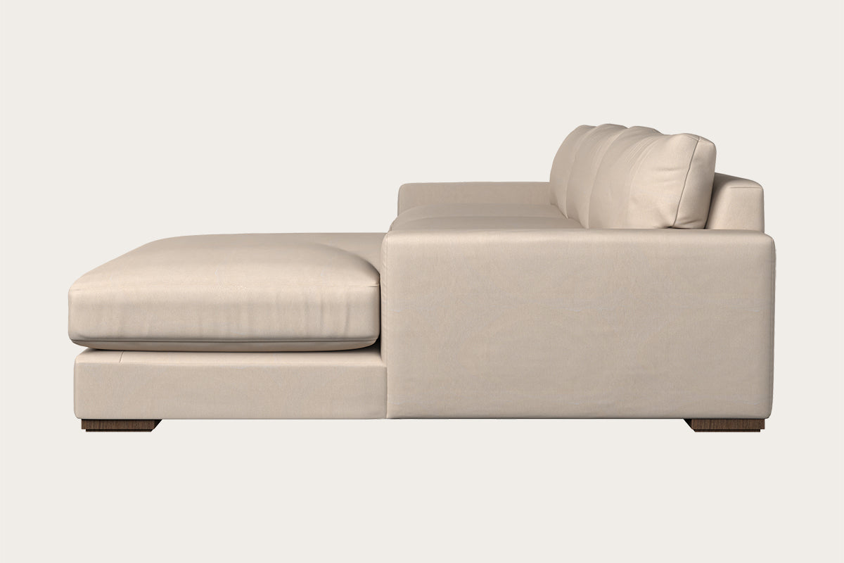 Guddu Large Right Hand Chaise Sofa - Brera Linen Chestnut