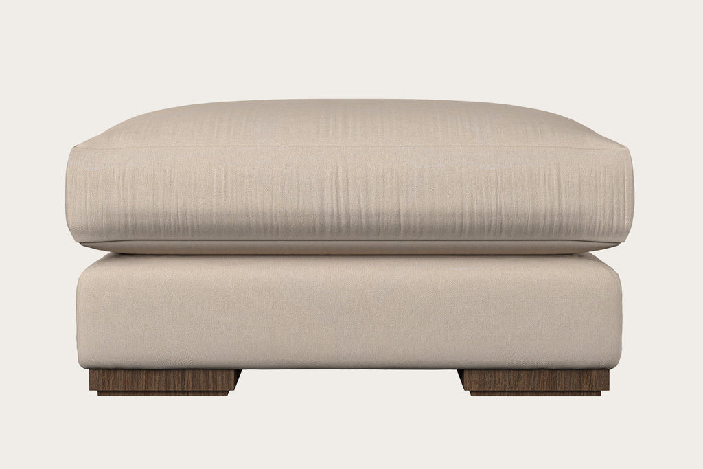 Guddu Medium Footstool - Recycled Cotton Natural