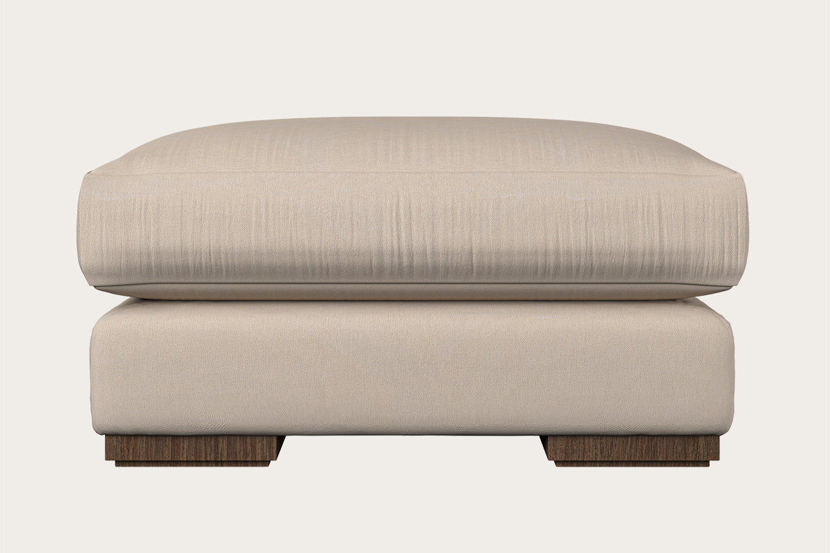 Guddu Medium Footstool - Recycled Cotton Natural