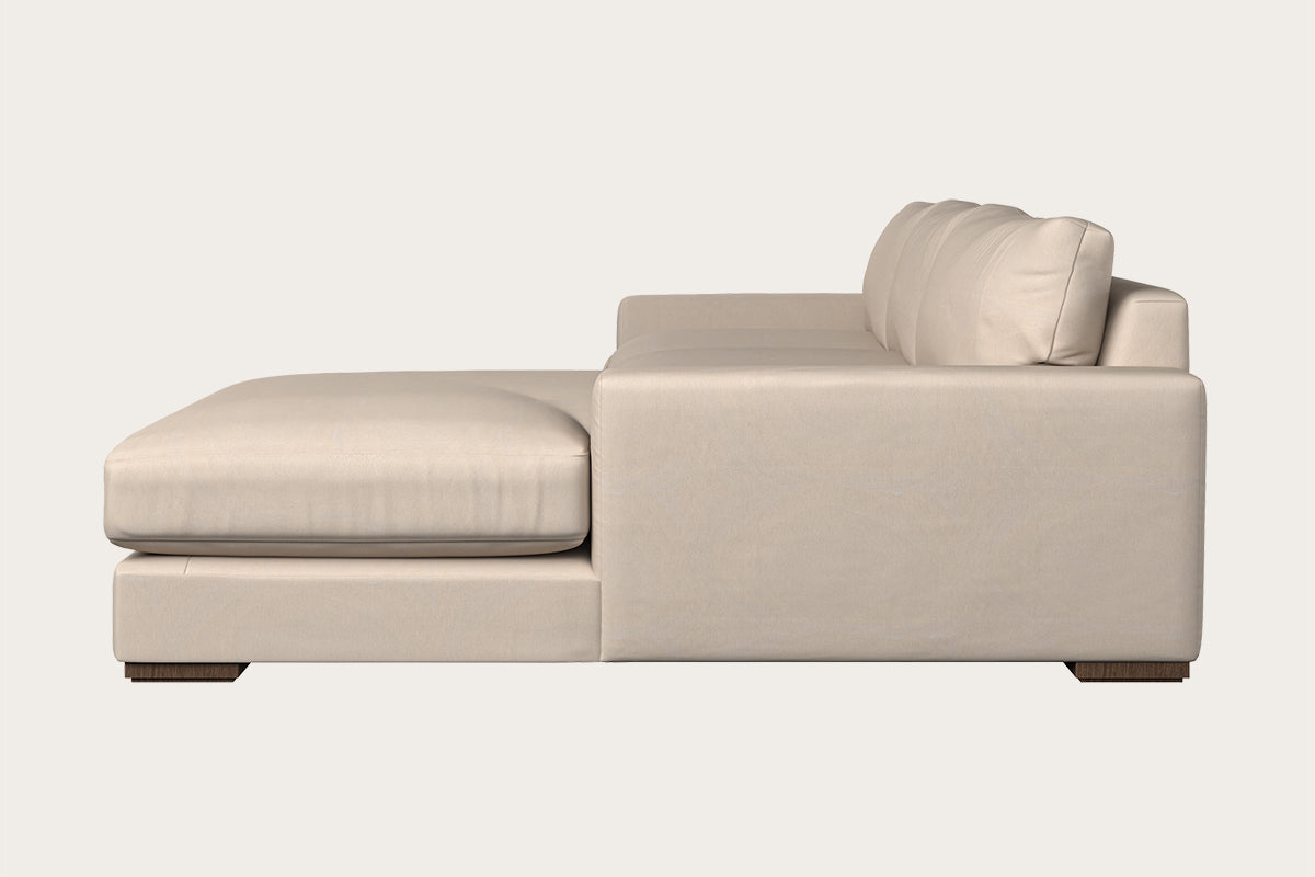 Guddu Large Right Hand Chaise Sofa - Brera Linen Pebble