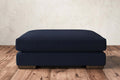 Guddu Grand Footstool - Brera Linen Indigo