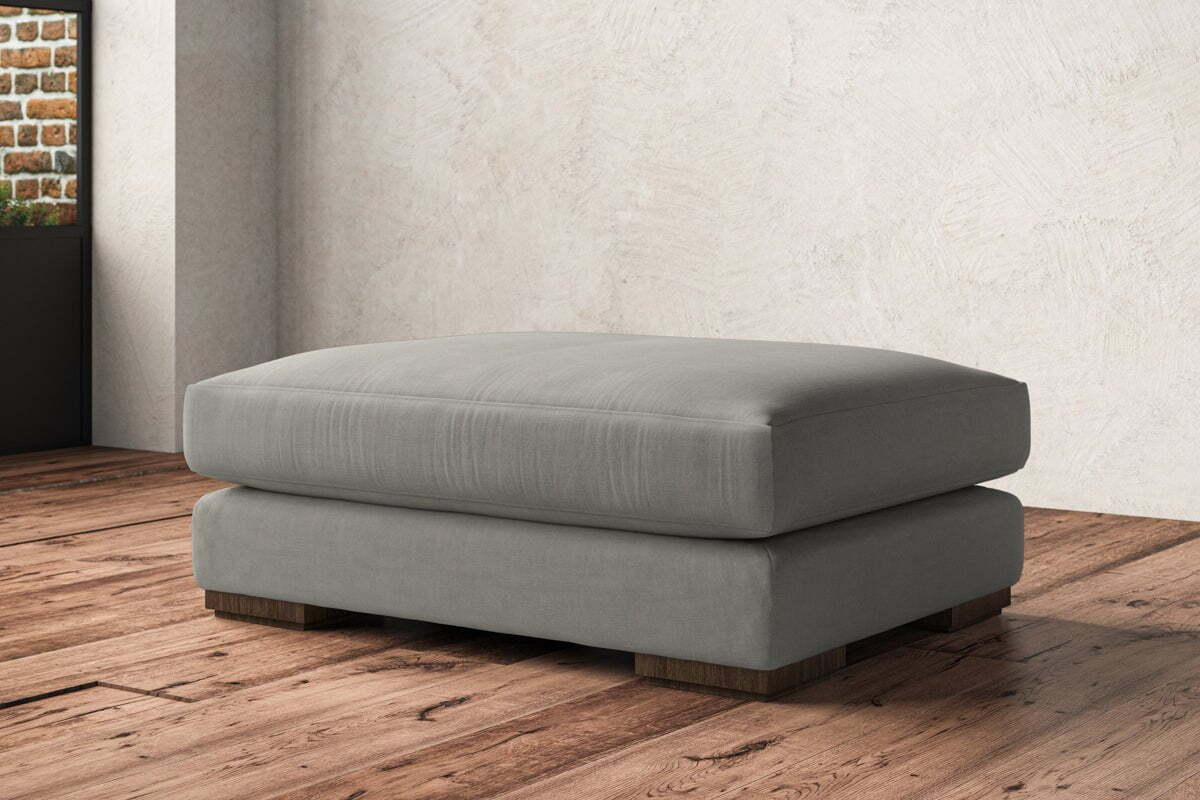 Guddu Grand Footstool - Brera Linen Smoke