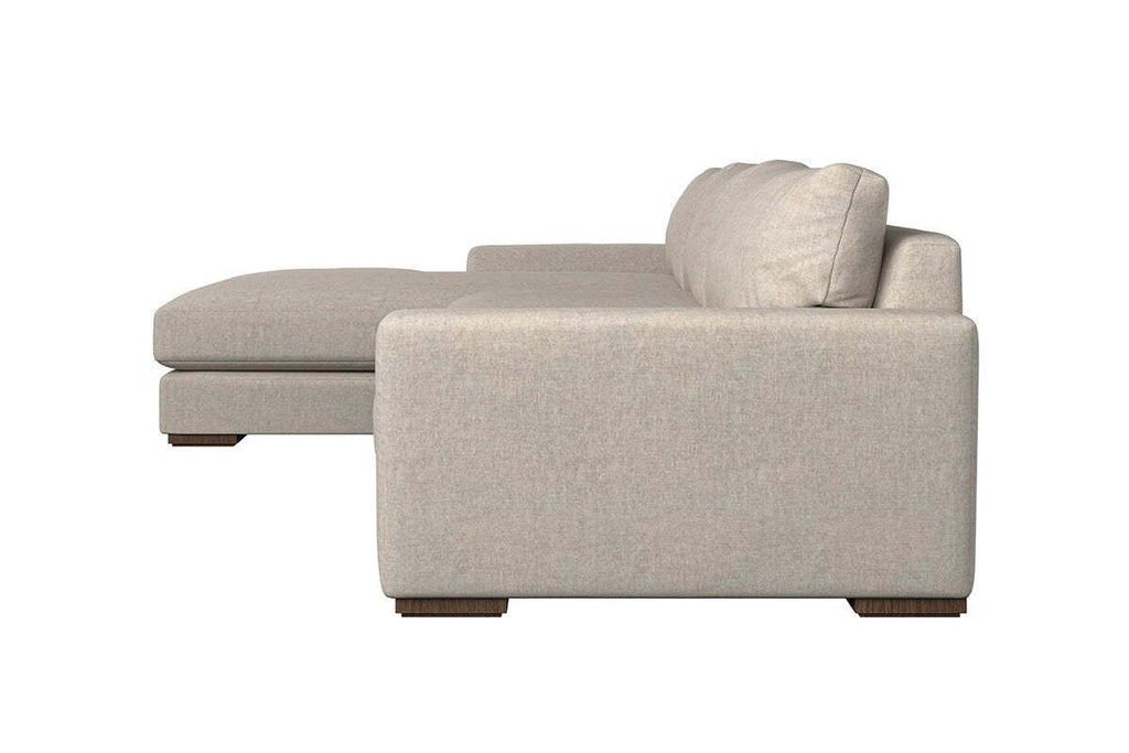 Guddu Grand Left Hand Chaise Sofa - Brera Linen Pebble