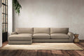 Guddu Grand Left Hand Chaise Sofa - Brera Linen Pebble