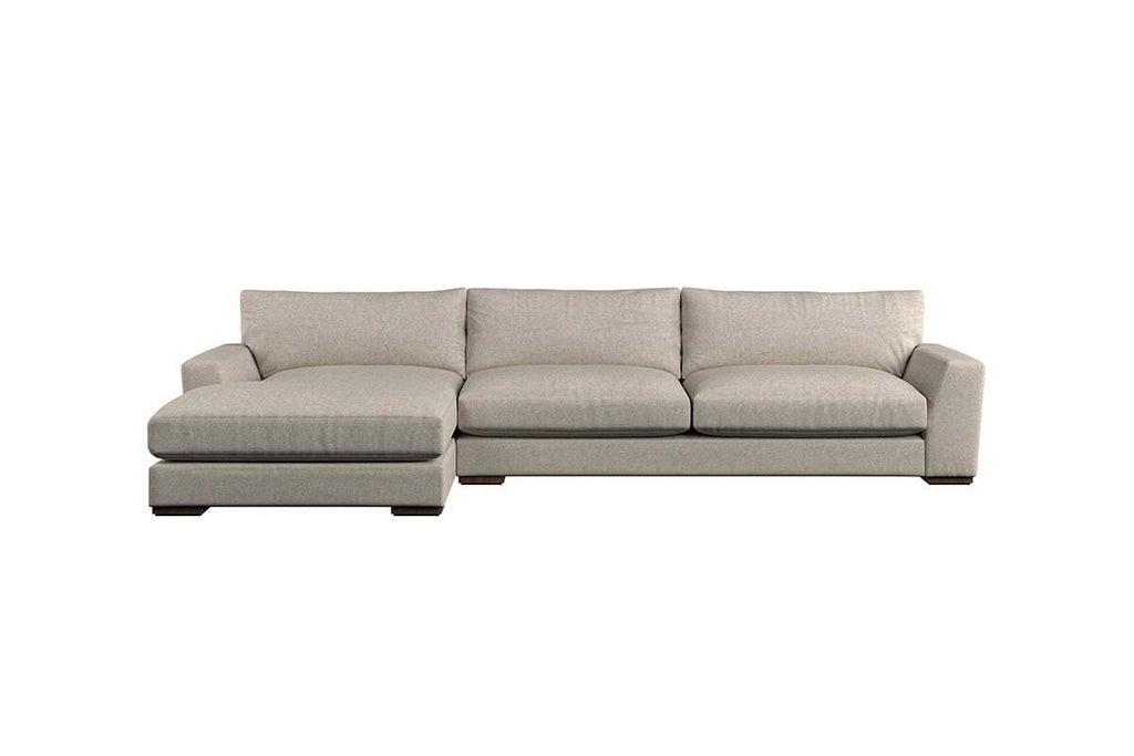 Guddu Grand Left Hand Chaise Sofa - Brera Linen Sage