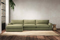 Guddu Grand Left Hand Chaise Sofa - Brera Linen Sage