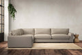 Guddu Grand Left Hand Corner Sofa - Recycled Cotton Stone