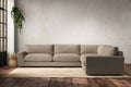 Guddu Grand Right Hand Corner Sofa - Brera Linen Pebble