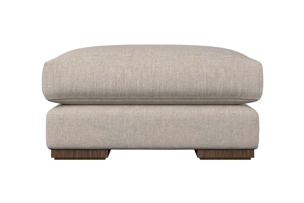 Guddu Large Footstool - Brera Linen Chestnut