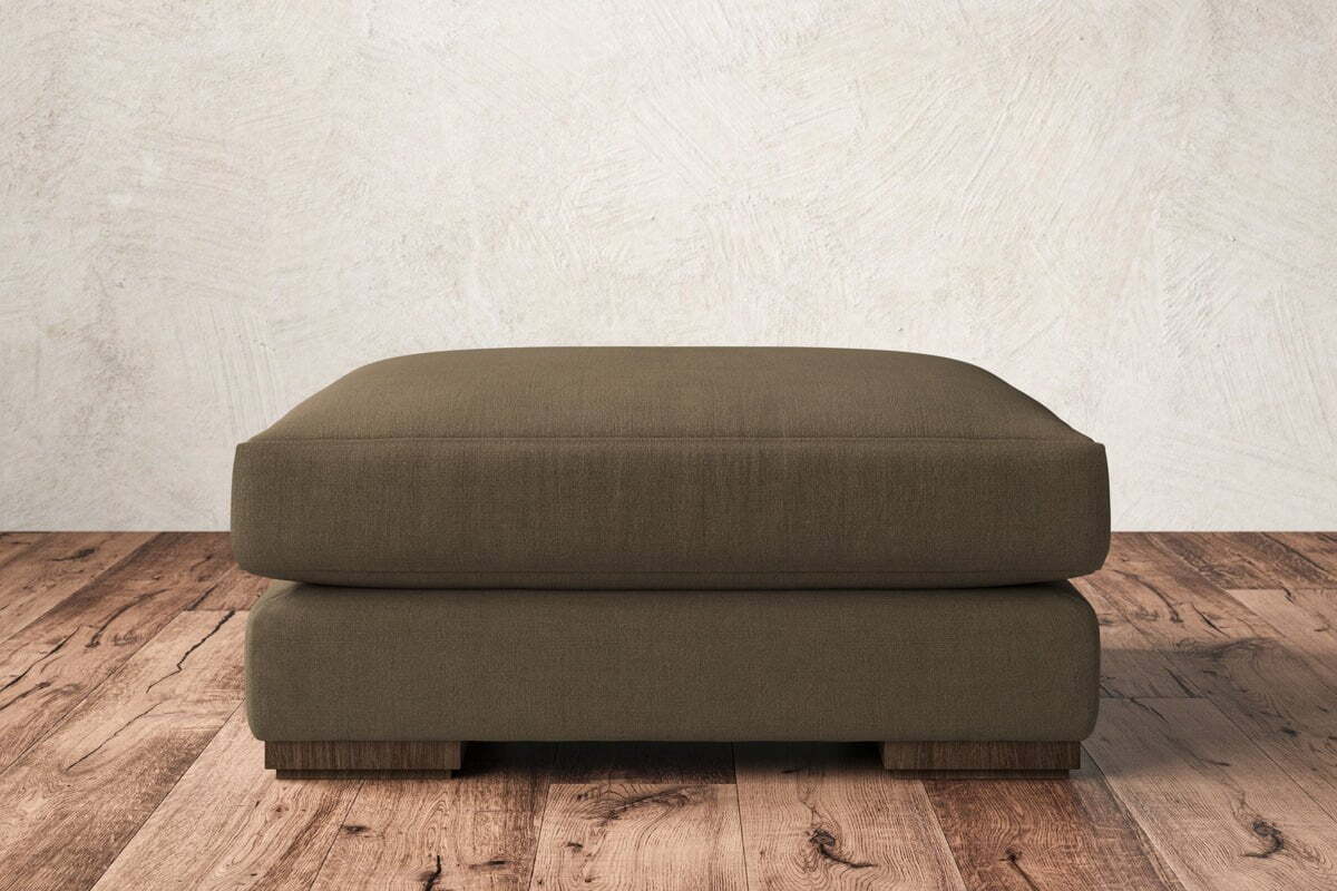 Guddu Large Footstool - Brera Linen Chestnut