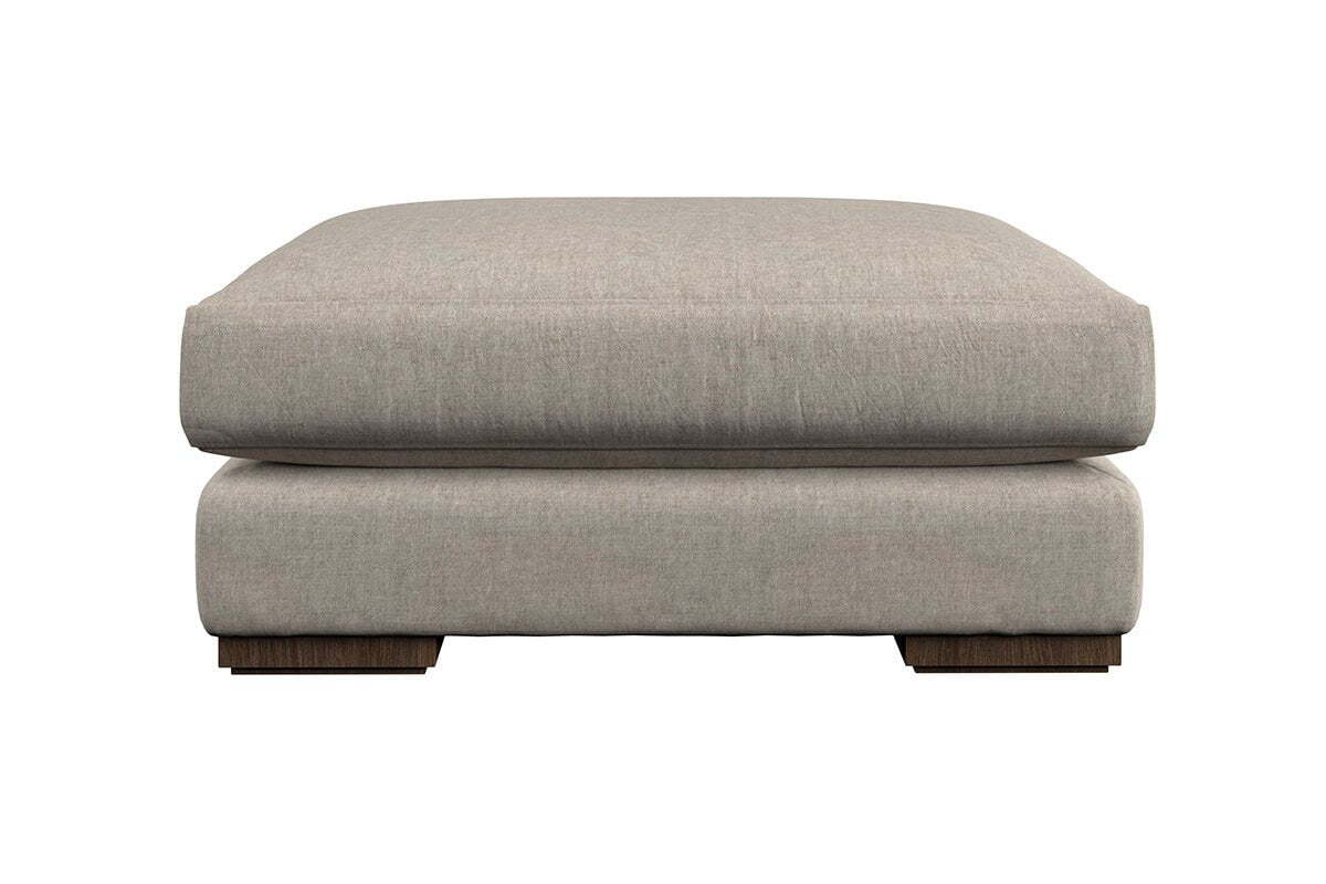 Guddu Large Footstool - Brera Linen Granite