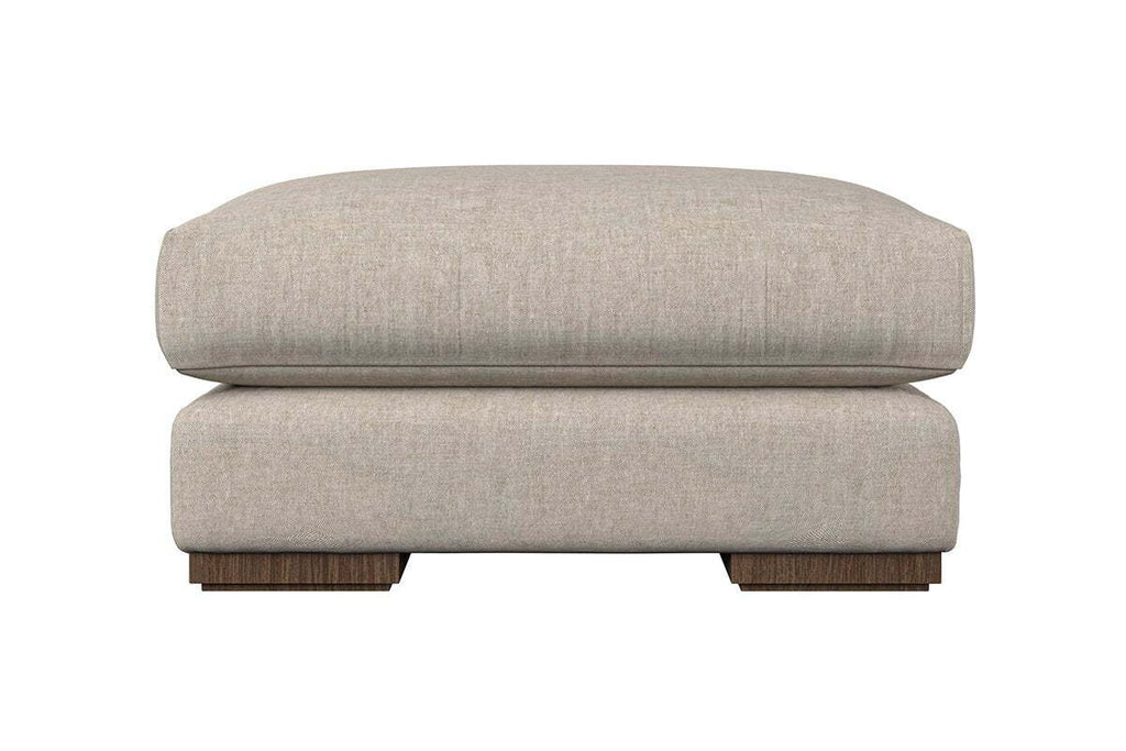 Guddu Large Footstool - Brera Linen Pebble