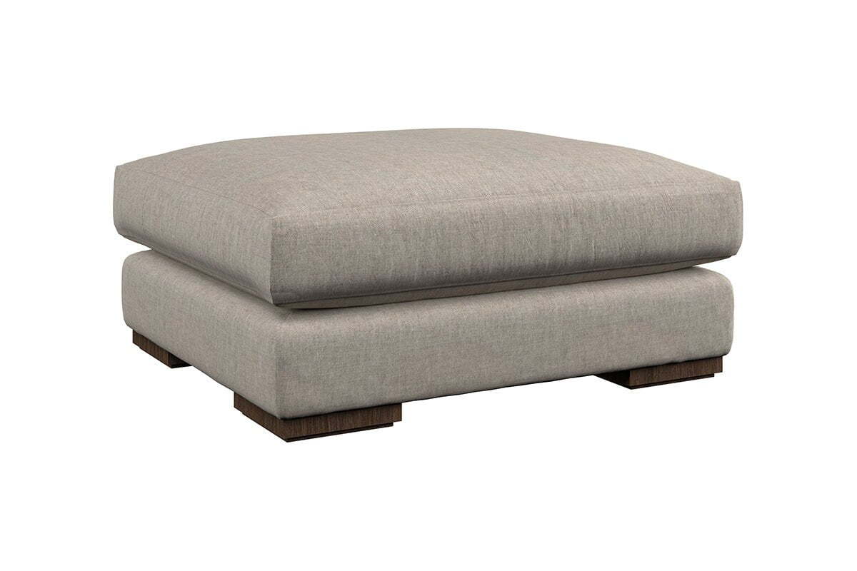 Guddu Large Footstool - Brera Linen Pebble