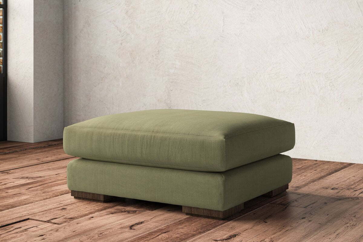 Guddu Large Footstool - Brera Linen Sage