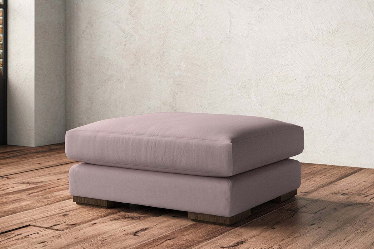 Guddu Large Footstool - Recycled Cotton Lavender
