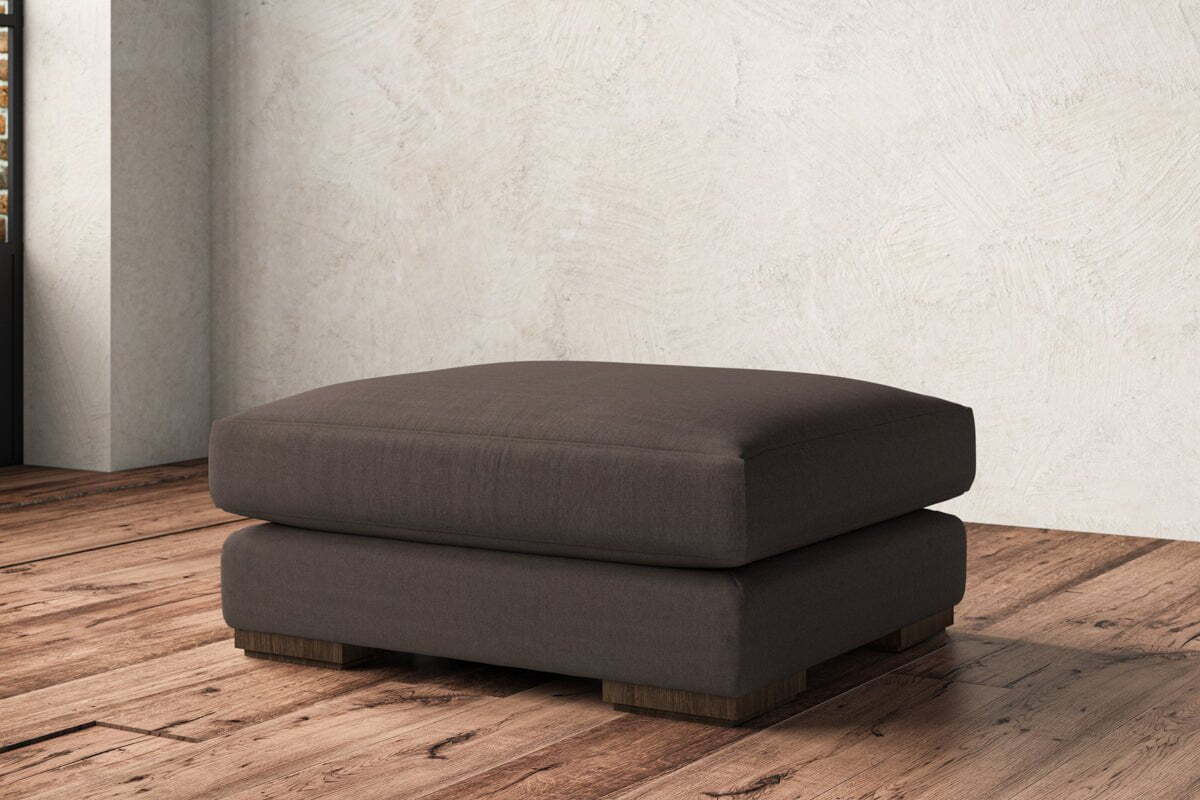 Guddu Large Footstool - Recycled Cotton Mocha