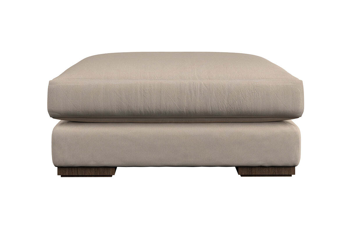 Guddu Large Footstool - Recycled Cotton Stone