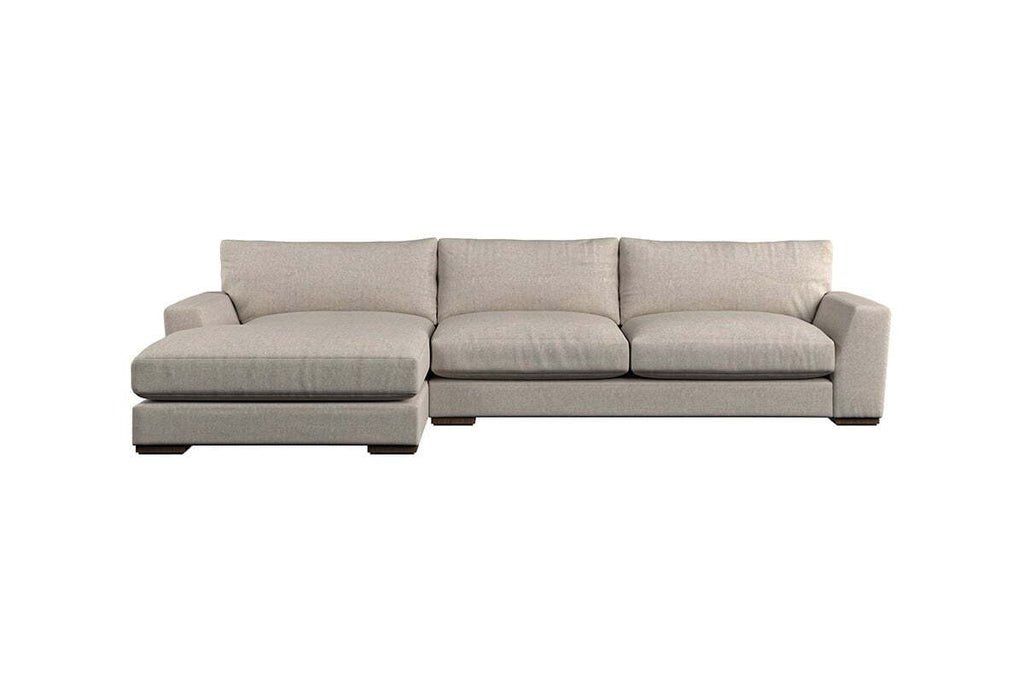 Guddu Large Left Hand Chaise Sofa - Brera Linen Chestnut
