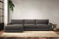 Guddu Large Left Hand Chaise Sofa - Brera Linen Granite