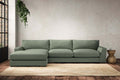 Guddu Large Left Hand Chaise Sofa - Brera Linen Jade