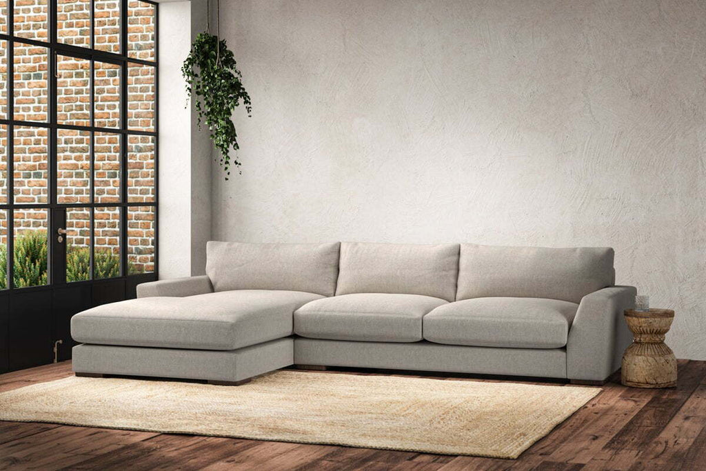 Guddu Large Left Hand Chaise Sofa - Brera Linen Natural