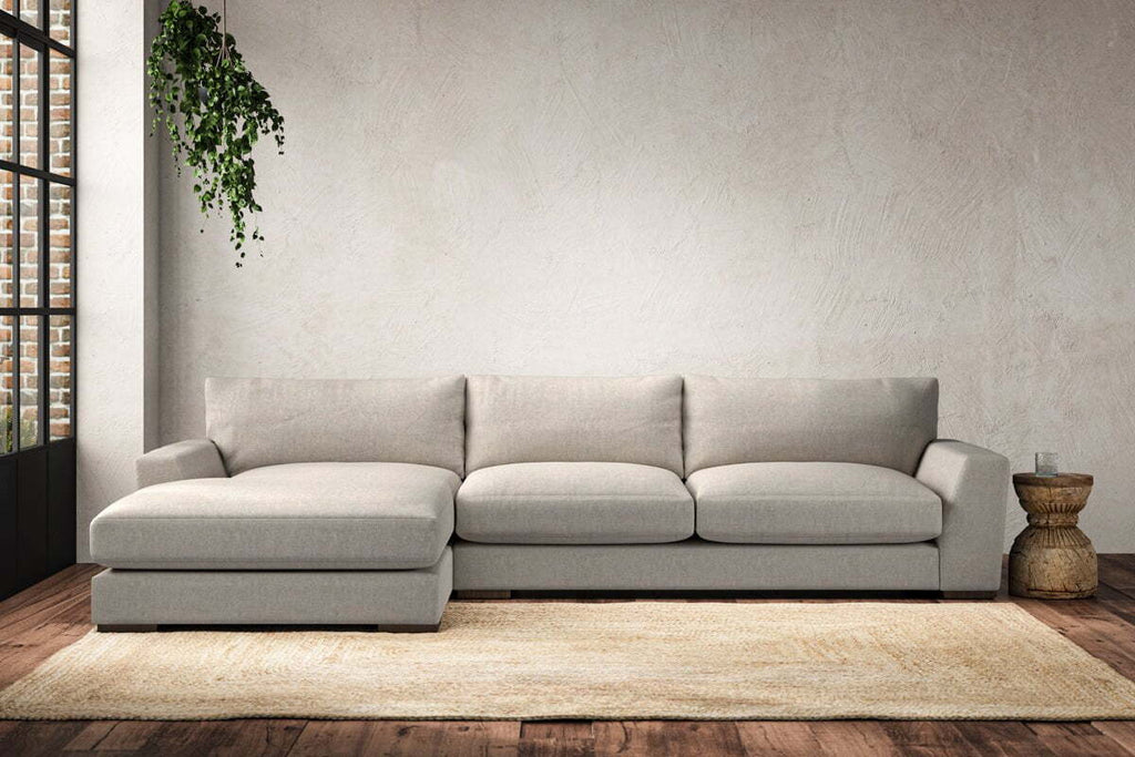 Guddu Large Left Hand Chaise Sofa - Brera Linen Natural