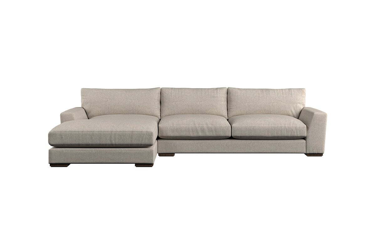 Guddu Large Left Hand Chaise Sofa - Brera Linen Pebble