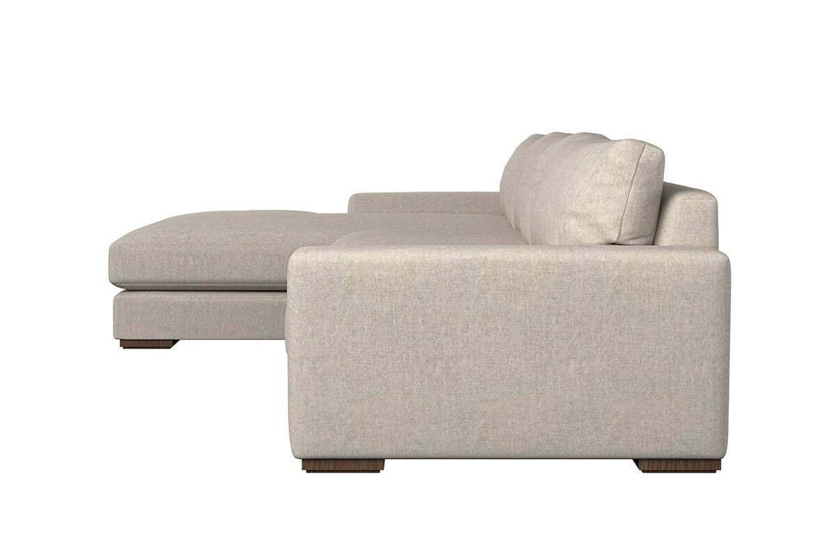 Guddu Large Left Hand Chaise Sofa - Brera Linen Pebble