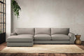 Guddu Large Left Hand Chaise Sofa - Recycled Cotton Flax