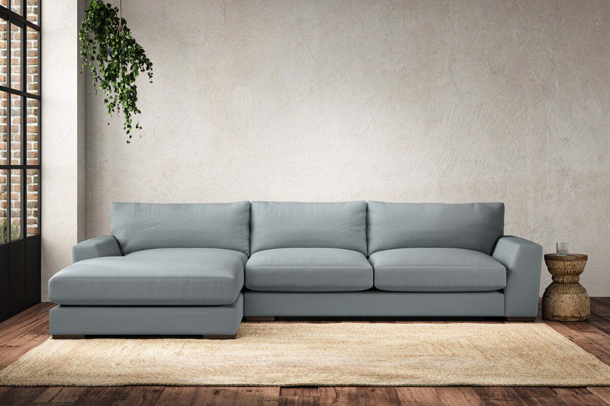 Guddu Large Left Hand Chaise Sofa - Recycled Cotton Horizon
