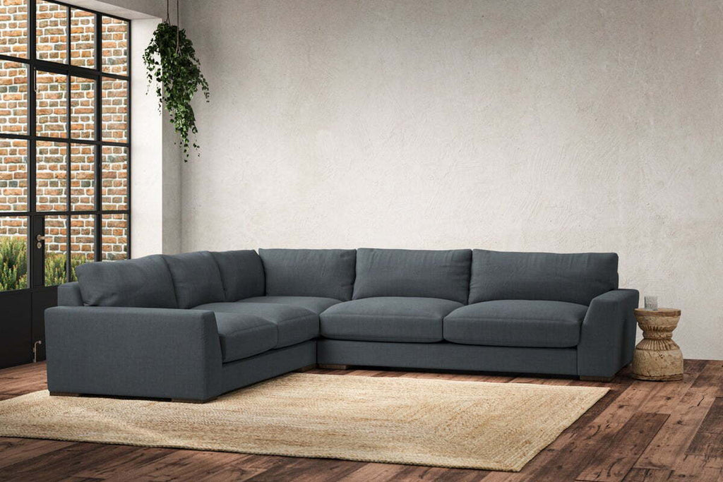 Guddu Large Left Hand Corner Sofa - Brera Linen Dusk